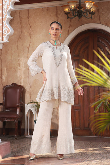 IVORY CRUSHED TISSUE CORD-SET